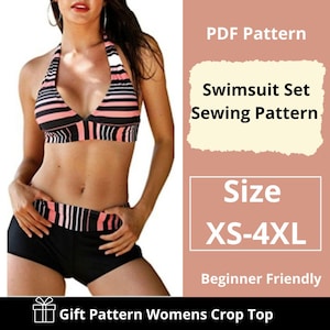 Badpakset naaipatroon | Maten XS tot 4XL | | direct downloaden | Eenvoudige digitale pdf