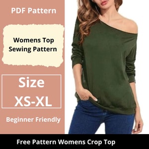 One Shoulder Crop Top Sewing Pattern | XS to XL |  Instant Download |  Easy Digital PDF
