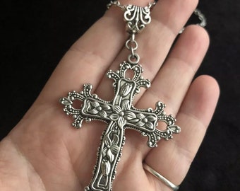 Long Cross Necklace - Etsy