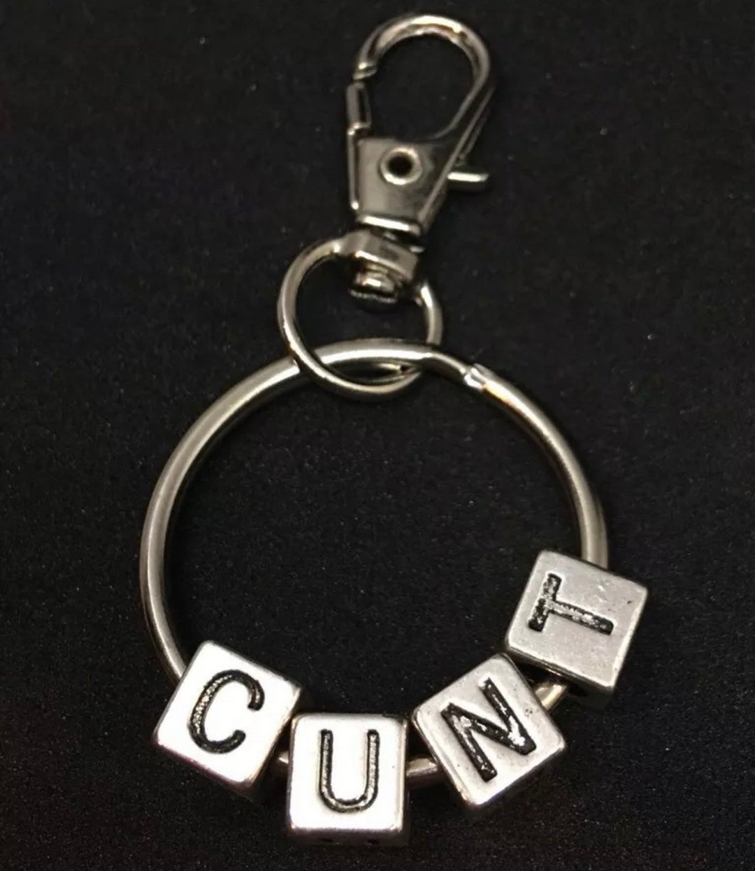 Swear Key Rings Small Favorite C*NT Keyring INSULT Funny SWEAR Word Charm Keychain Joke ...