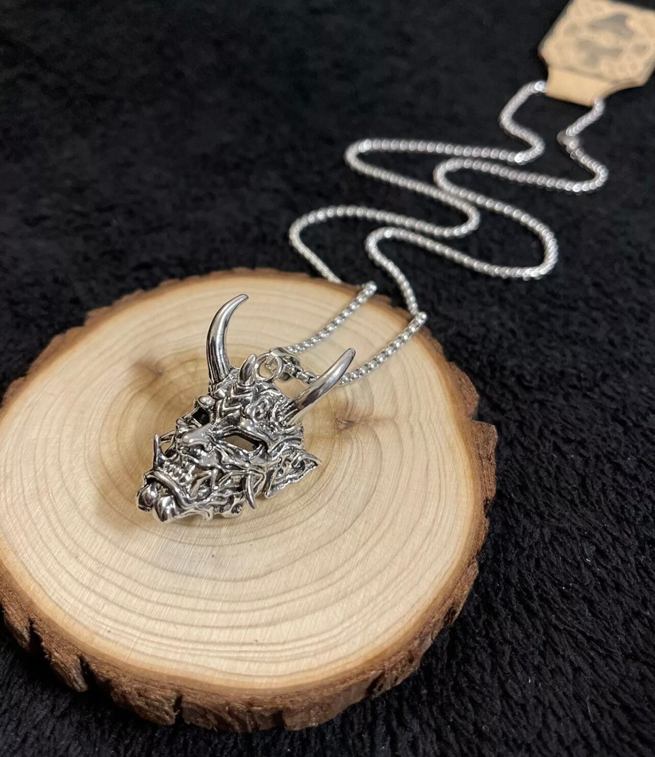 Stainless Steel Japanese Devil Pendant Necklace on 18inch Stainless Steel Japanese Devil Pendant Necklace on 18inch