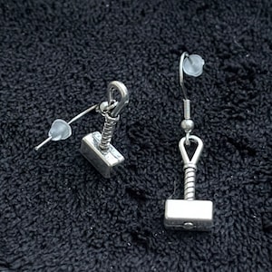 3D Thor Earrings with stainless steel hooks Vikings Mjölnir Pendant antique silver Thor’s Hammer Norse God Mjolnir Odin god of thunder charm