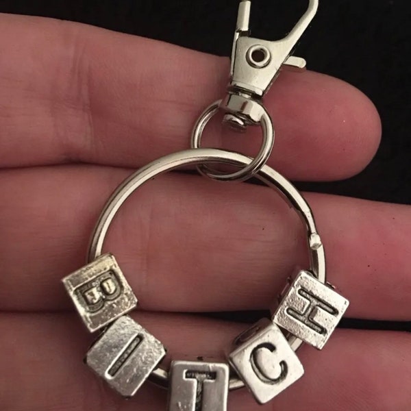 Bitch Keyring INSULT Funny Fun SWEAR Word Charm Keychain Joke Gift c*nt Bff Mate Secret santa