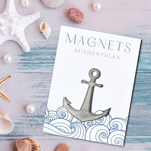 Aimant ancre - Acier inoxydable - Thème bord de mer - Carte illustrée - Fabriqué aux États-Unis