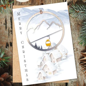 Gondola Ornament Christmas Card: Mountain Enthusiast Gift Set