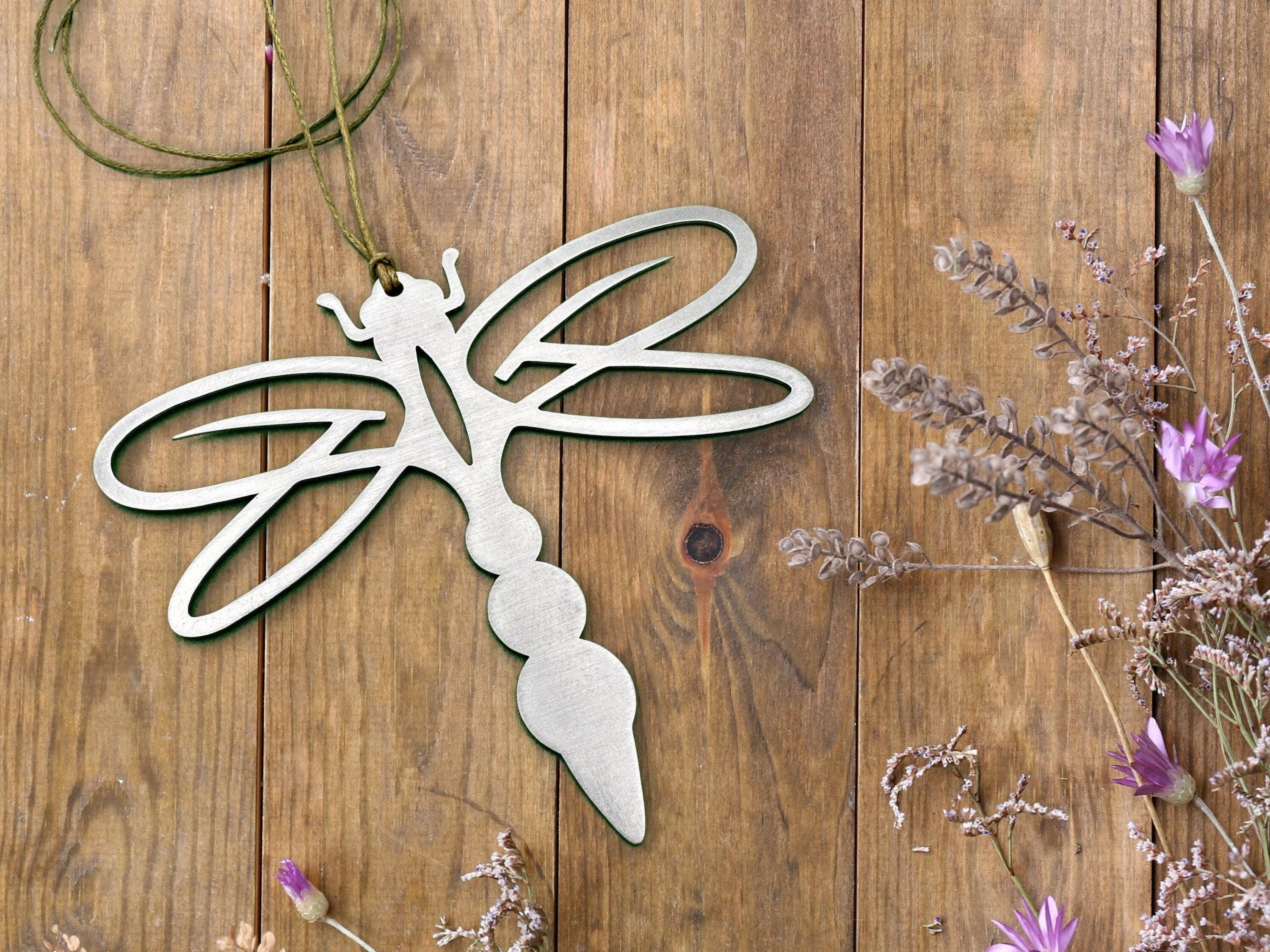 トンボのオーナメント - オプションの彫刻 - ステンレススチール