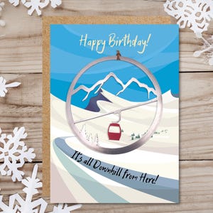 Gondola Ornament Birthday Card: Mountain Enthusiast Gift Set