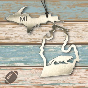 Michigan Wolverines Ornament  - Optional engraving - Stainless Steel- Made in the USA