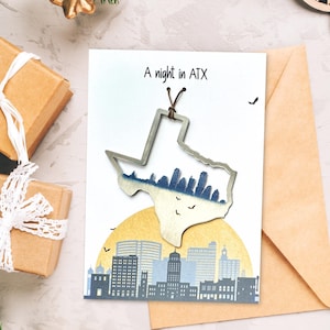 Cadeauset Austin Skyline Ornament & Card: ATX Souvenir