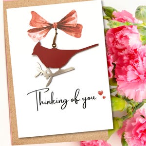 Thinking of you Greeting Card and Cardinal Ornament - All in One Gift