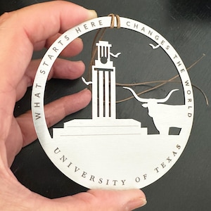 University of Texas Tower Ornament: Laser-Cut Stainless Steel, Austin Souvenir