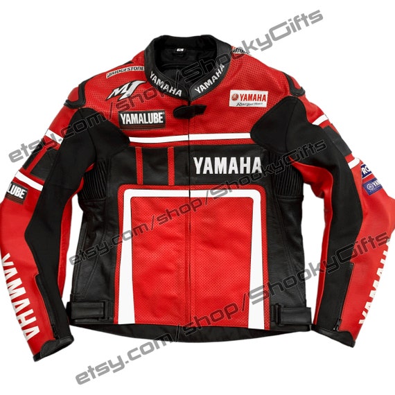 60th Anniversary Red Yamaha Leather Motorcycle Racing Jacket - Etsy