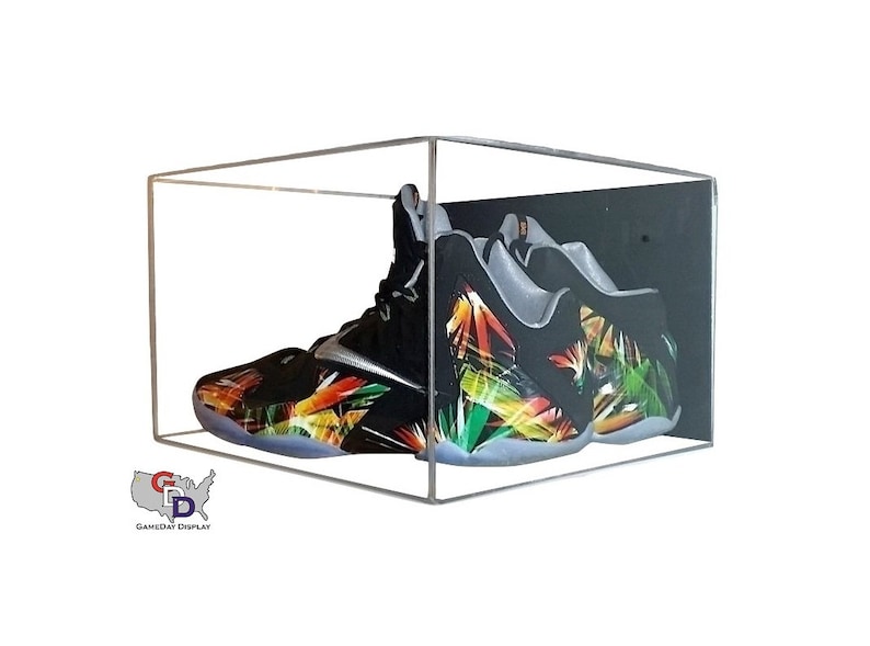 Acrylic Wall Mount Shoe Pair Display Case Size 12 and Under by Gameday Display Etsy