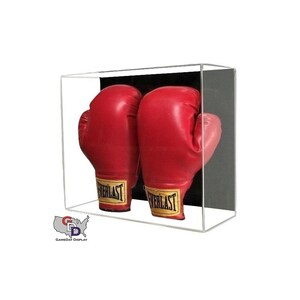 Double Boxing Glove Wall Mount Display Case, Clear Acrylic, UV Protecting, Full Size