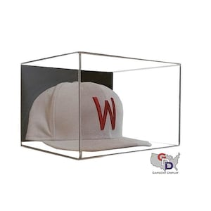Acrylic Wall Mount Hat Display Case, Clear Acrylic, UV Protecting