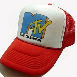 MTV Trucker Hat Vintage Snapback Hat Mesh hat Red Hat adjustable unworn