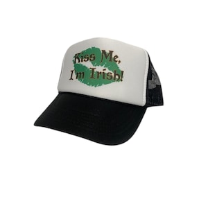 Kiss me, Im Irish Trucker Hat Mesh Hat vintage snapback hat adjustable unworn