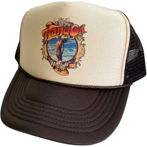 Hang On Trucker Hats | Trendy Trucker Mesh Hats | Retro Vintage Trucker Hat | Adjustable Trucker Foam Brown Hats | Snapback Hats Mans