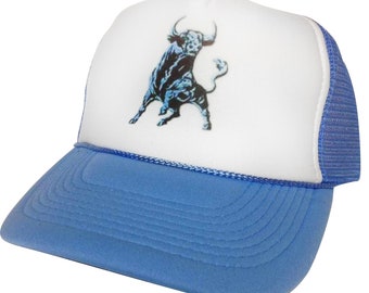 Schlitz Bull Trucker Hats | Adjustable Trucker Foam Blue Hats | Trendy Trucker Mesh Hats | Retro Vintage Trucker Hat | Snapback Hats Mans