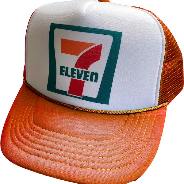 Seven Eleven Trucker Hat | Adjustable Trucker Foam Orange Hat | Trendy Trucker Mesh Hat | Retro Vintage Trucker Hat | Snapback Hats Mans