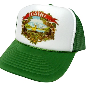 Idaho Trucker Hats | Vintage Trucker Hats | Adjustable Trucker Foam Green Hats | Snapback Hat | Trucker Hat Man | Trendy Trucker Mesh Hats