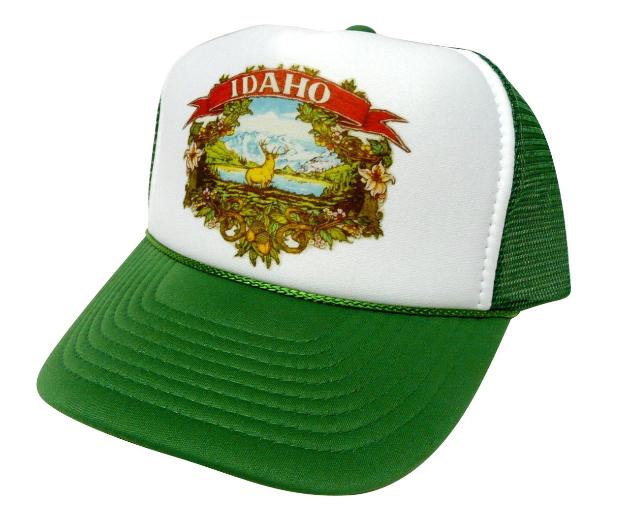 Idaho Trucker Hats | Vintage Trucker Hats | Adjustable Trucker Foam Green  Hats | Snapback Hat | Trucker Hat Man | Trendy Trucker Mesh Hats