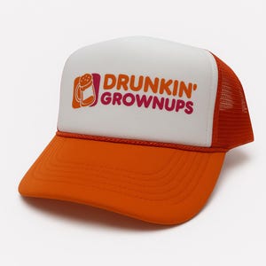 Drunkin Grownups Trucker Hat Mesh Hat vintage snapback hat adjustable unworn
