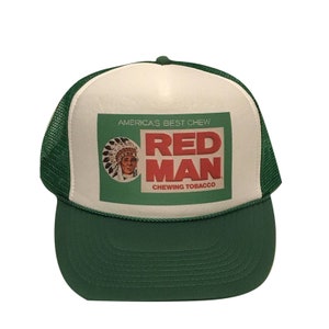 Redman Tobacco Trucker Hat Vintage Snapback Hat Mesh Hat Green Hat verstellbar ungetragen