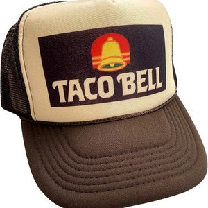 Taco Bell Trucker Hat | Adjustable Trucker Foam Brown Hat | Trendy Trucker Mesh Hat | Retro Vintage Trucker Hat | Snapback Hats Mans