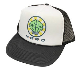 Nerd Trucker Hat | Vintage Trucker Hat | Adjustable Trucker Foam Black Hat | Snapback Hat | Trucker Hat Man | Trendy Trucker Mesh Hat