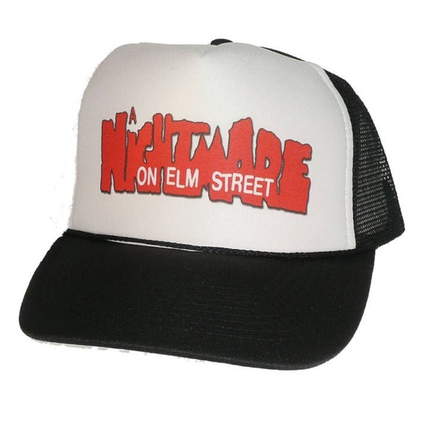 Nightmare on Elmstreet Trucker Hat | Adjustable Trucker Foam Black Hats | Trucker Mesh Hats | Retro Vintage Trucker Hat | Snapback Hats Man