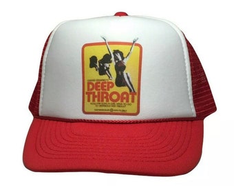 Deep Throat Trucker-Mützen | Trendige Trucker-Mützen | Retro Vintage Trucker Mütze | Verstellbare rote Trucker-Mützen aus Schaumstoff | Snapback-Hüte für Herren