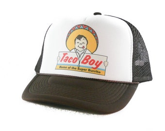 Taco Boy Trucker Hats | Trendy Trucker Mesh Hats | Retro Vintage Trucker Hat | Adjustable Trucker Foam Black Hats | Snapback Hats Mans