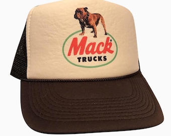 Mack Trucks Trucker Hat | Adjustable Trucker Foam Brown Hat | Trendy Trucker Mesh Hat | Retro Vintage Trucker Hat | Snapback Hat Mans