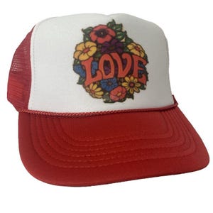 Love Trucker Hat Mesh Hat vintage snapback hat adjustable unworn