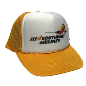 Fly Southwest Airlines Trucker Hat | Handmade Trendy Trucker Mesh Hat | Adjustable Trucker Foam Retro Hat | Vintage Snapback Retro Hat