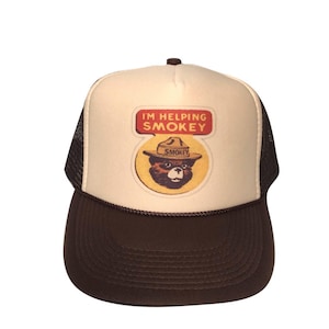 I'm Helping Smokey Trucker Hat Mesh Hat vintage snapback hat adjustable unworn