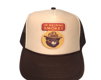 I&#39;m Helping Smokey Trucker Hat Mesh Hat vintage snapback hat adjustable unworn
