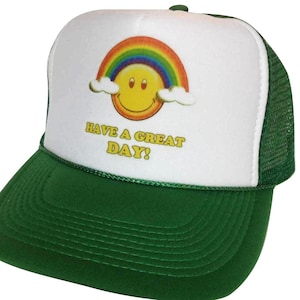 Have a great Day! Trucker Hat Mesh Hat vintage snapback hat adjustable unworn