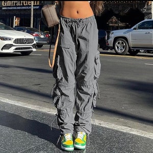 Baggy Low waist vintage cargo pants, streetwear women's Pants