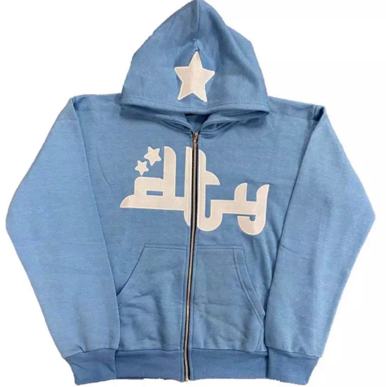 Y2K Letter Print Retro Oversized Hoodie, Gothic Zip up Hoodie, Arabic ...