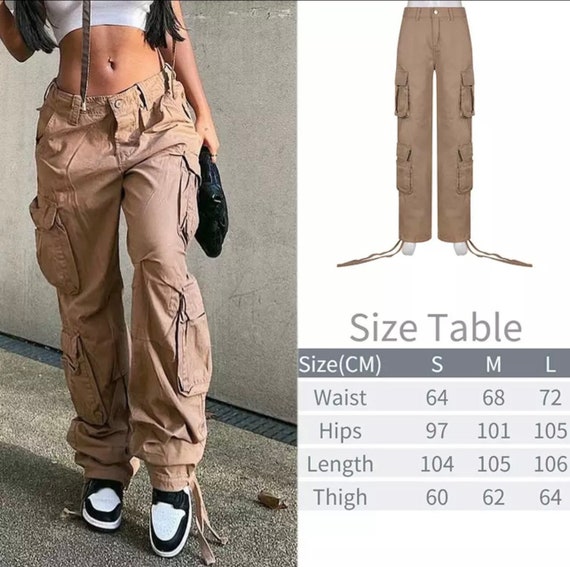 Y2K Big Pockets Brown/ Auburn Cargo Pants, Low Waisted Oversized Vintage  Women's Pants,baggy Streetwear Pants. -  Israel