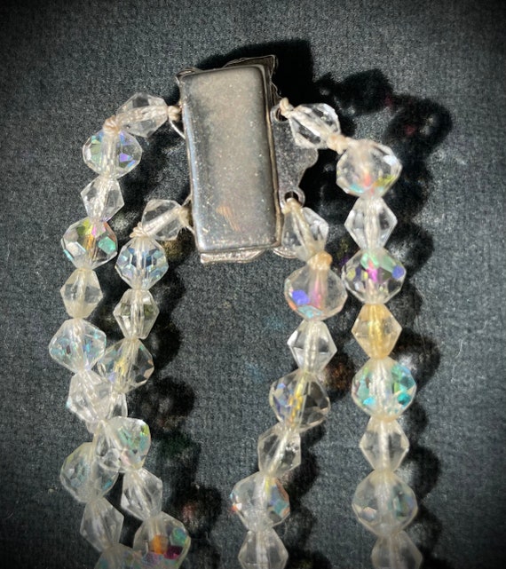 Vintage Crystal Necklace Aurora Borealis 2 Strand… - image 6