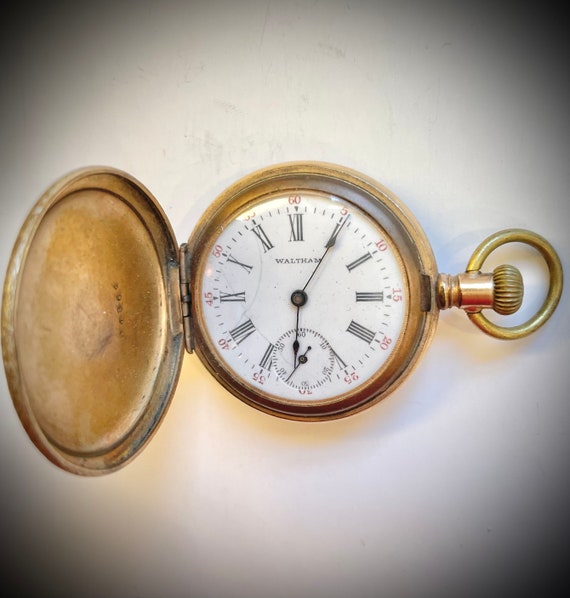 Waltham gold plated pocket watch new arrivals
