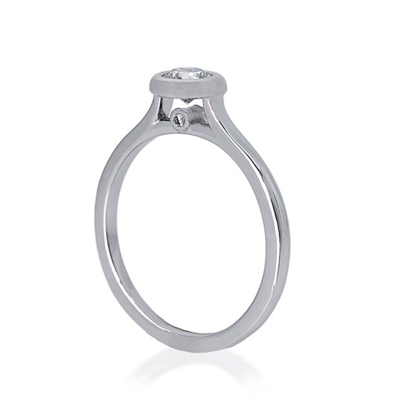 Bezel Set Under Gallery Engagement Ring Etsy