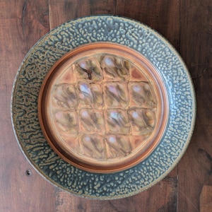 Royce Yoder Studio Pottery 16" Plate | Signed Frogskin Ash Glaze Charger | Handmade Pennsylvania Stoneware | Statement Piece