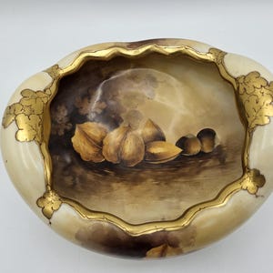 Antique Pickard China Footed Nut Bowl