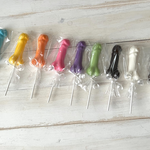 Chocolate Penis Lollipops, Bachelorette Party Favors, Adult Pops, Set of 12