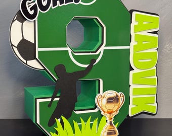 Soccer theme 3d Numbers