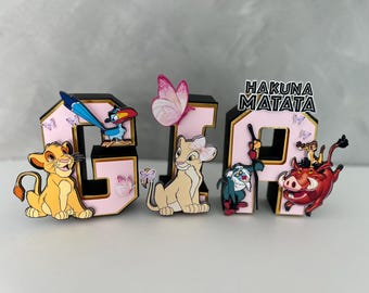 Girly Lion Decoration 3D Letter